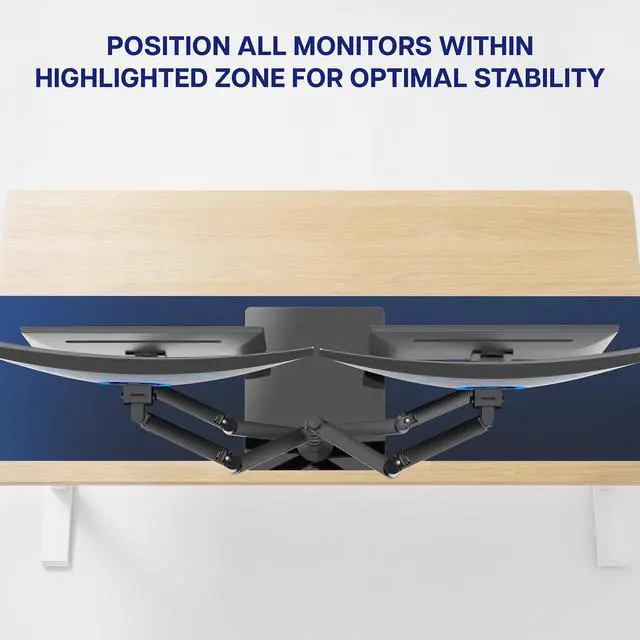 Alt view image 6 of 7 - VIVO Quad Ultrawide Freestanding Monitor Stand for up to Four 38" Screens