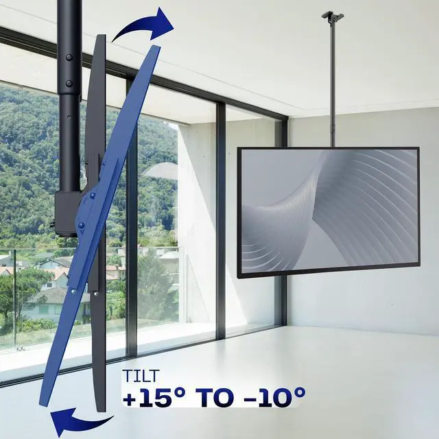 Alt view image 7 of 7 - VIVO Extending Large Ceiling TV Mount for 50 to 100 inch Screens, 10ft Pole