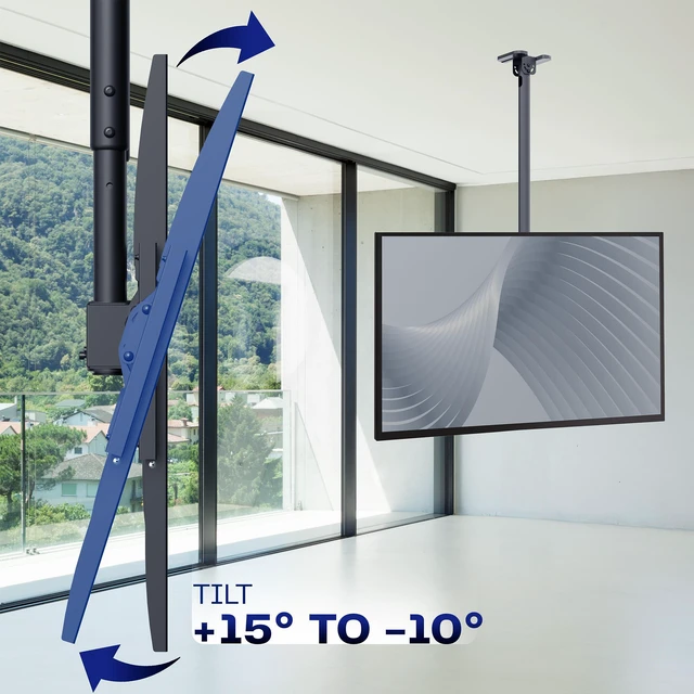 Alt view image 5 of 7 - VIVO Extending Large Ceiling TV Mount for 50 to 100 inch Screens, 5.5ft Pole