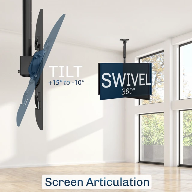 Alt view image 5 of 7 - VIVO Extending Ceiling TV Mount for 43 to 86 inch Screens, 3ft Pole