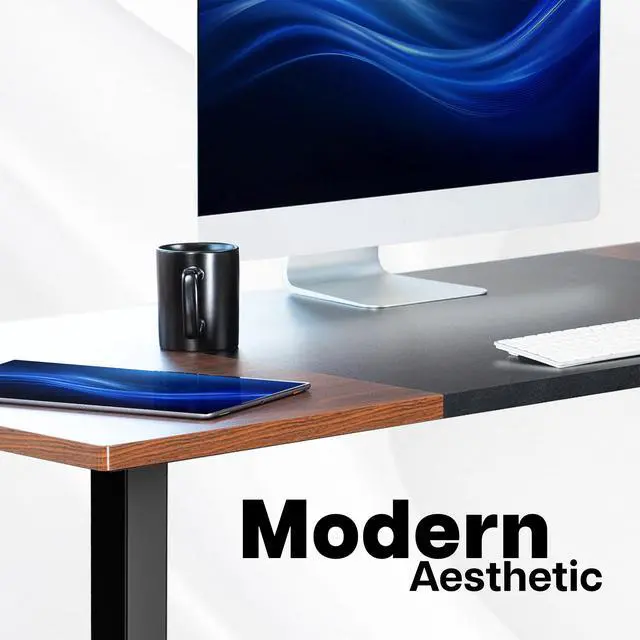 Alt view image 4 of 7 - VIVO Black and Dark Walnut 71x30 DIY Table Top Only for Compatible Desk Frames