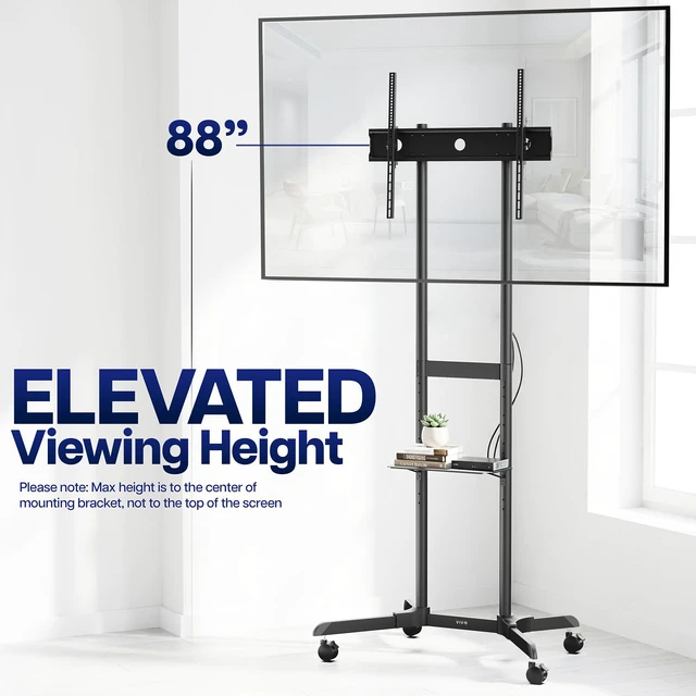Alt view image 3 of 7 - VIVO Mobile TV Cart for 55"-100" LCD LED Plasma Flat Panel, Max VESA 600x800mm