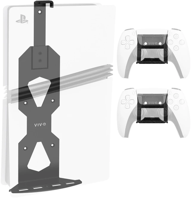 Main image of VIVO Black Steel Wall Mount Designed for PS5 Console, 2 Controller Mounts