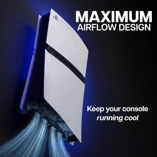 Alt view image 7 of 7 - VIVO Black Steel Wall Mount Designed for PS5 Console, 2 Controller Mounts