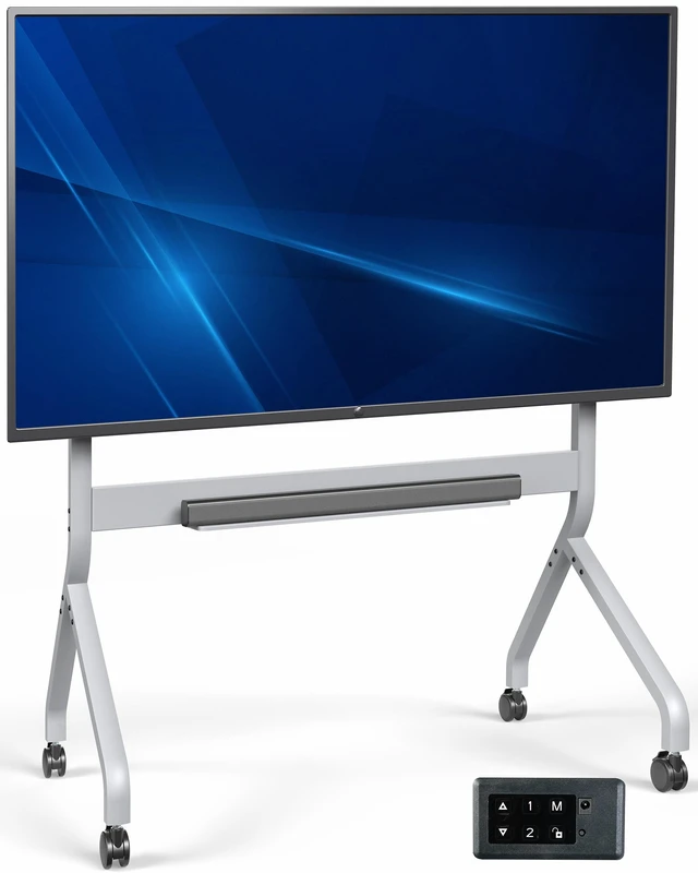 Main image of VIVO Heavy Duty Rolling TV Stand, Slim TV Cart with Motorized Height Adjustments