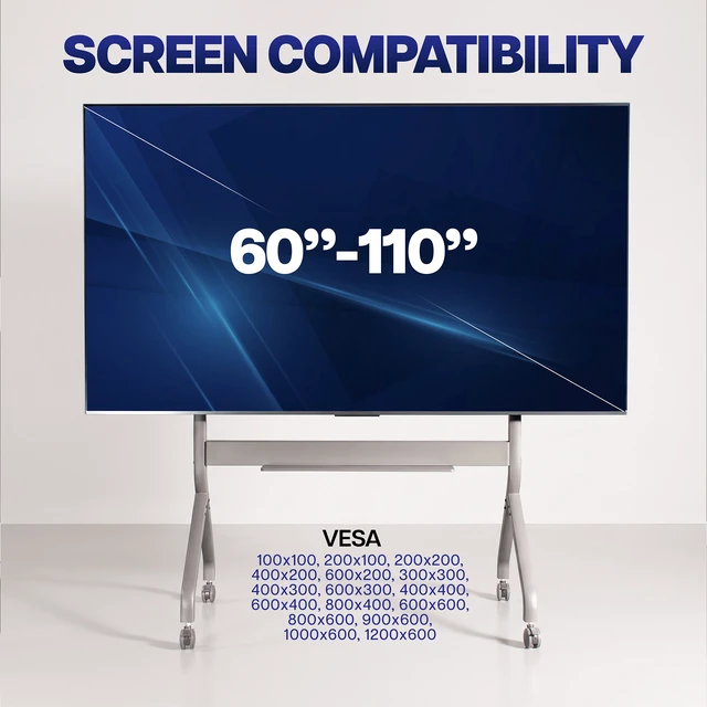Alt view image 6 of 7 - VIVO Heavy Duty Rolling TV Stand, Slim TV Cart with Motorized Height Adjustments