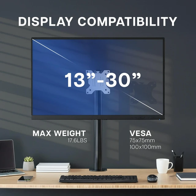 Alt view image 3 of 7 - VIVO White Steel Universal Bracket Pole Mount VESA Plate, Fits 13" to 30" Screen