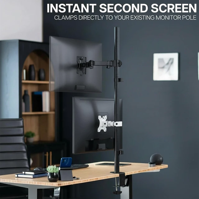 Alt view image 6 of 7 - VIVO White Steel Universal Bracket Pole Mount VESA Plate, Fits 13" to 30" Screen