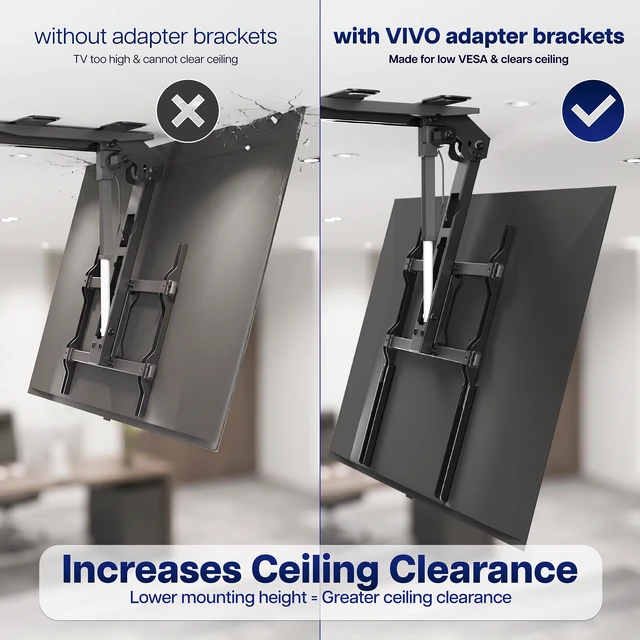 Alt view image 5 of 7 - VIVO Extra Long Vertical VESA Extender Kit for TVs w/ Low VESA Patterns