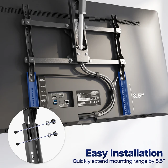 Alt view image 6 of 7 - VIVO Extra Long Vertical VESA Extender Kit for TVs w/ Low VESA Patterns