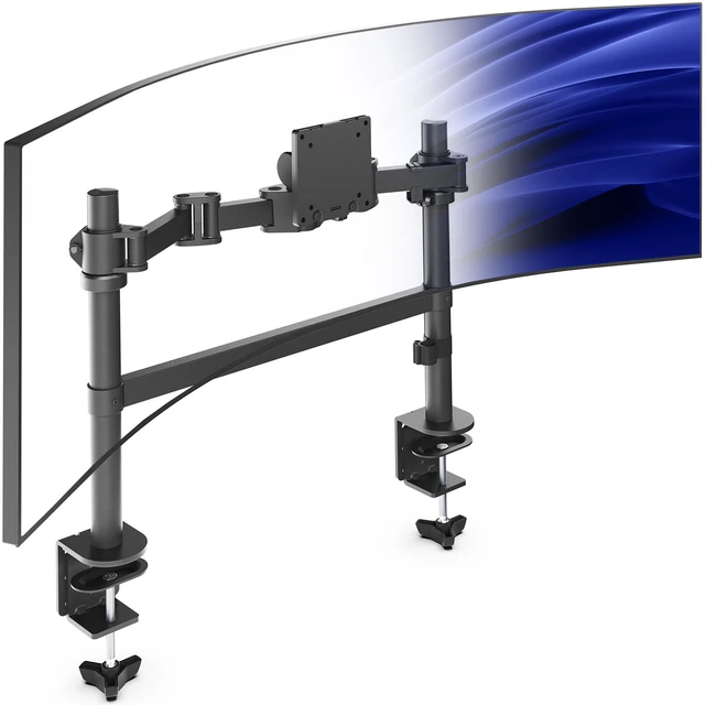 Main image of VIVO Single Ultrawide Monitor Desk Mount, 2 Poles, Up to 57" Ultrawide Screen