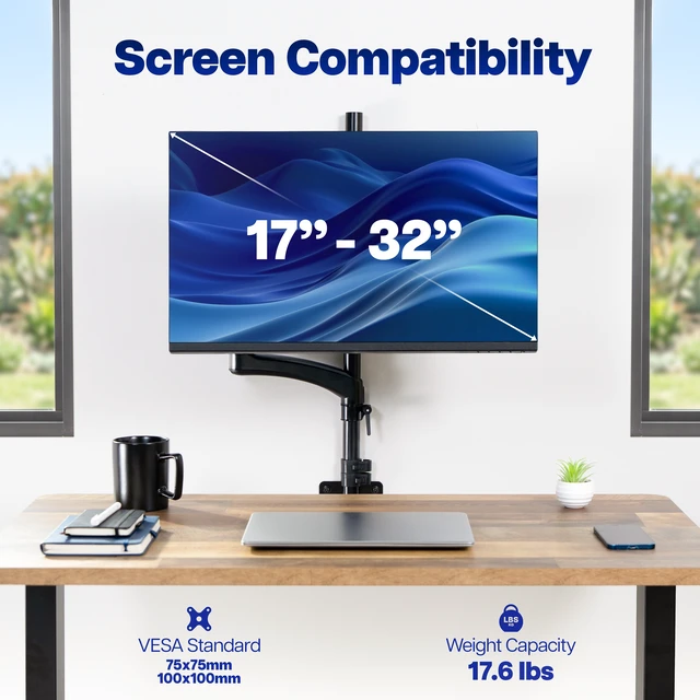 Alt view image 4 of 7 - VIVO Extra Tall Monitor Floor or Wall Mount Stand for 17-32 Screens
