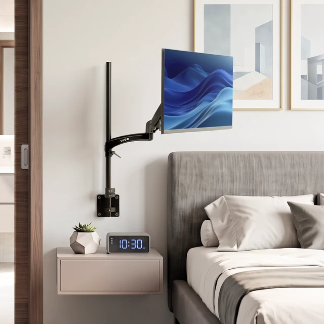 Alt view image 6 of 7 - VIVO Extra Tall Monitor Floor or Wall Mount Stand for 17-32 Screens