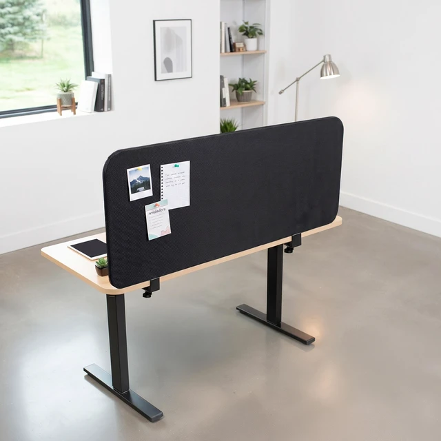 Alt view image 2 of 7 - VIVO 60" Clamp-On Desk Privacy Panel, Sound-Reducing PET Fabric
