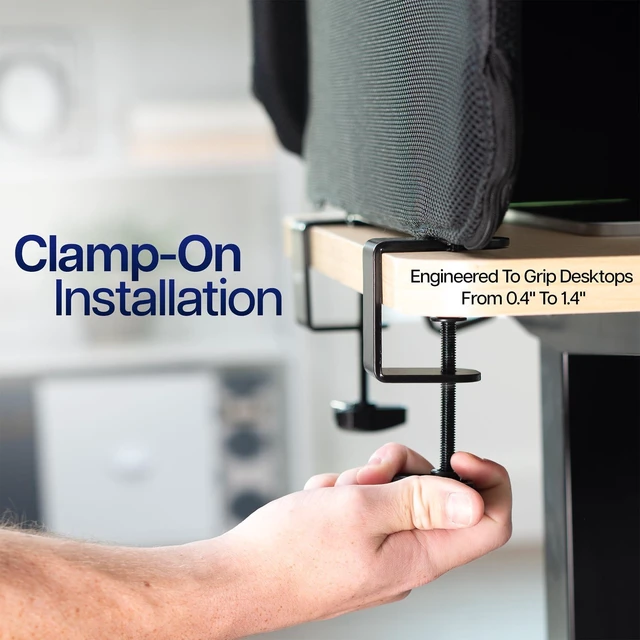 Alt view image 6 of 7 - VIVO 24" Clamp-On Desk Privacy Panel, Sound-Reducing PET Stretched Fabric