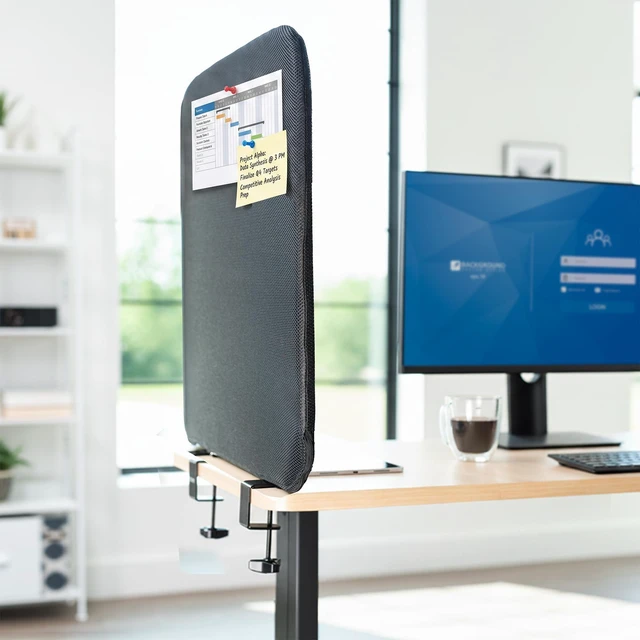 Alt view image 2 of 7 - VIVO 24" Clamp-On Desk Privacy Panel, Sound-Reducing PET Stretched Fabric