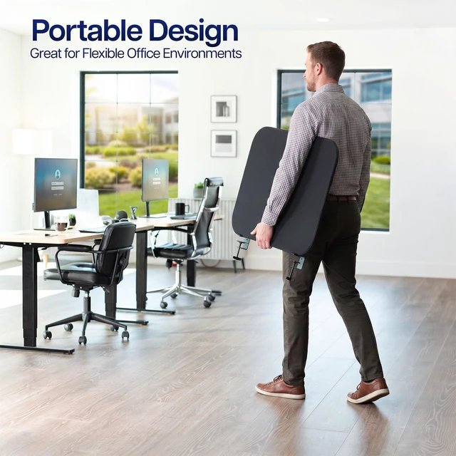 Alt view image 7 of 7 - VIVO 24" Clamp-On Desk Privacy Panel, Sound-Reducing PET Stretched Fabric