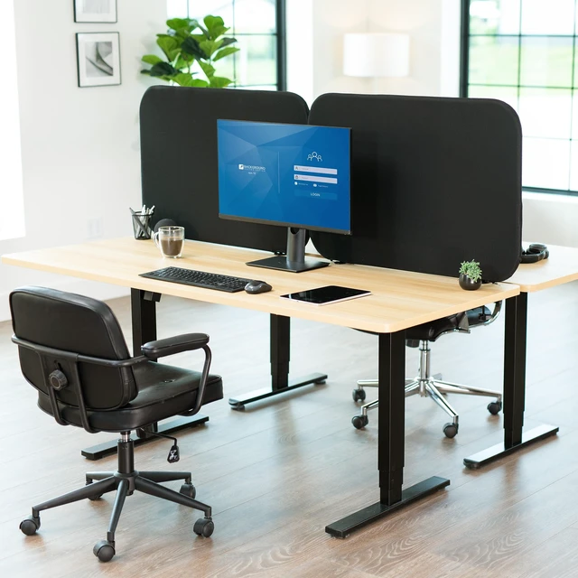Alt view image 2 of 7 - VIVO 72 Clamp-On Desk Privacy Panel, PET Fabric, 2-Pack