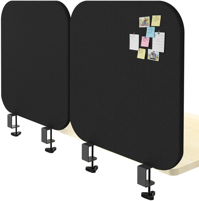 Main image of VIVO 72 Clamp-On Desk Privacy Panel, PET Fabric, 2-Pack
