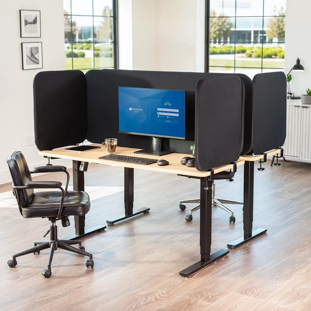 Alt view image 2 of 7 - VIVO Clamp-On 108 Desk Privacy Panel, PET Fabric, One 60" and Two 24, 3-Pack