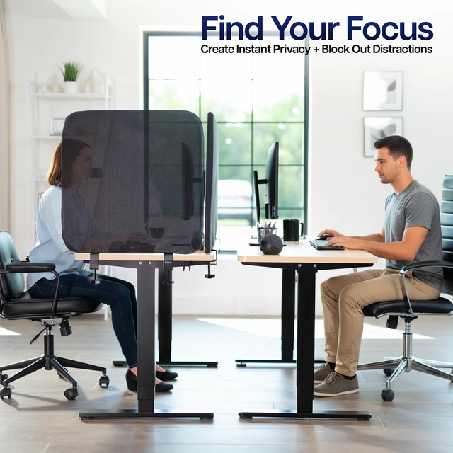 Alt view image 4 of 7 - VIVO Clamp-On 108 Desk Privacy Panel, PET Fabric, One 60" and Two 24, 3-Pack