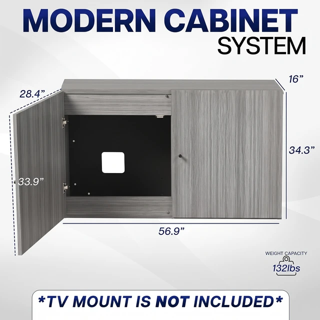 Alt view image 3 of 7 - VIVO Gray Motorized Vertical Lift Concealed TV Cabinet, Hold 32-55 TVs