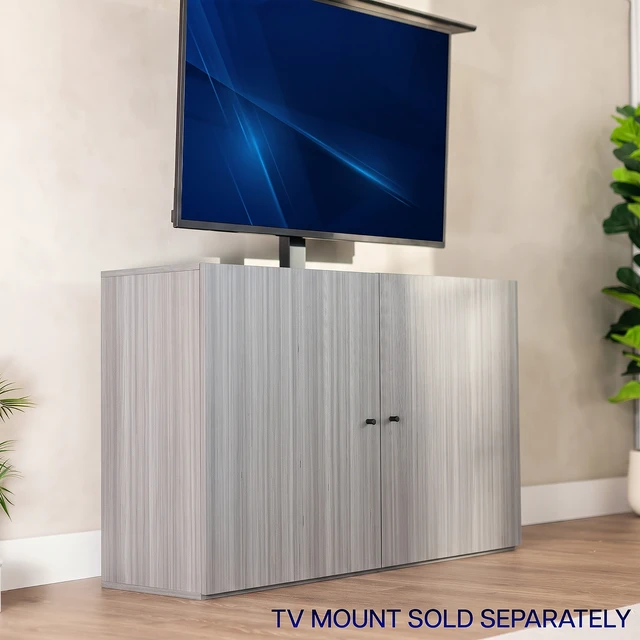Alt view image 4 of 7 - VIVO Gray Motorized Vertical Lift Concealed TV Cabinet, Hold 32-55 TVs