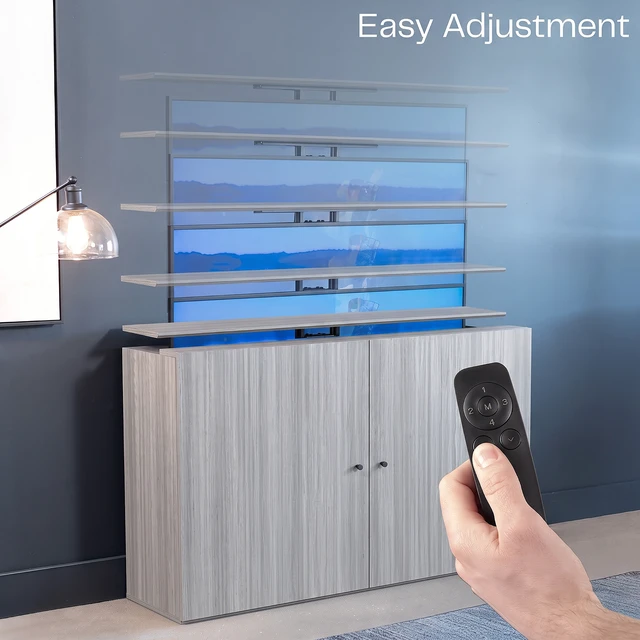 Alt view image 4 of 7 - VIVO Gray Motorized Vertical Lift Concealed TV Cabinet Kit, Holds 32-55 TVs