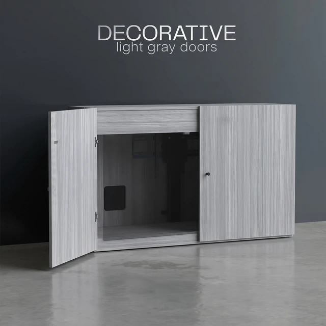 Alt view image 7 of 7 - VIVO Gray Motorized Vertical Lift Concealed TV Cabinet Kit, Holds 32-55 TVs