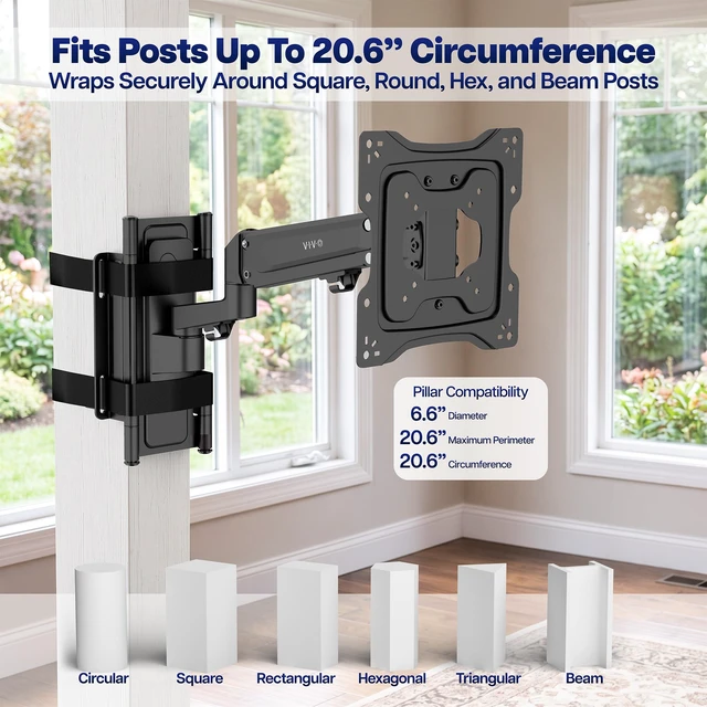 Alt view image 3 of 7 - VIVO No Drill Pillar TV Mount for 32"-55" TVs, Fits 20.6 Circumference Columns