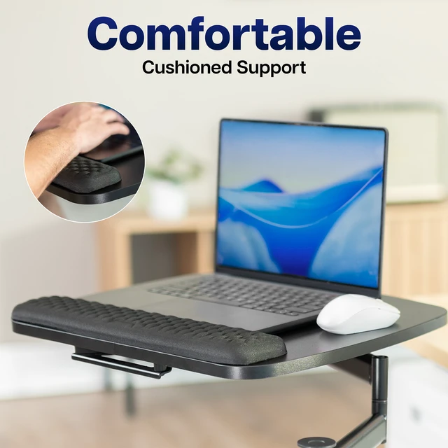 Alt view image 7 of 7 - VIVO Chair Mounted Laptop Tray, 18" Arm, 360° Rotation, Height Adjustable Arm