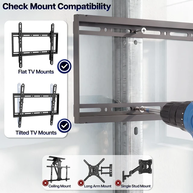 Alt view image 3 of 7 - VIVO Metal Stud TV Mount Hardware Kit, 200 lbs TV Mount Capacity