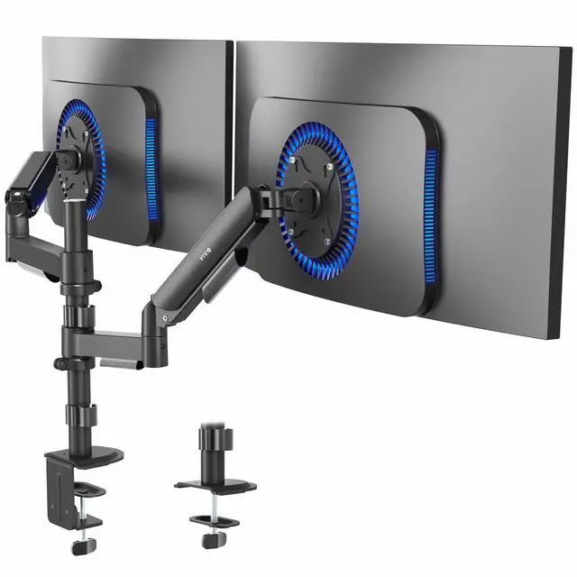 Main image of VIVO Dual Monitor Mechanical Spring Sit-Stand Desk Mount for 2 Screens up to 32"