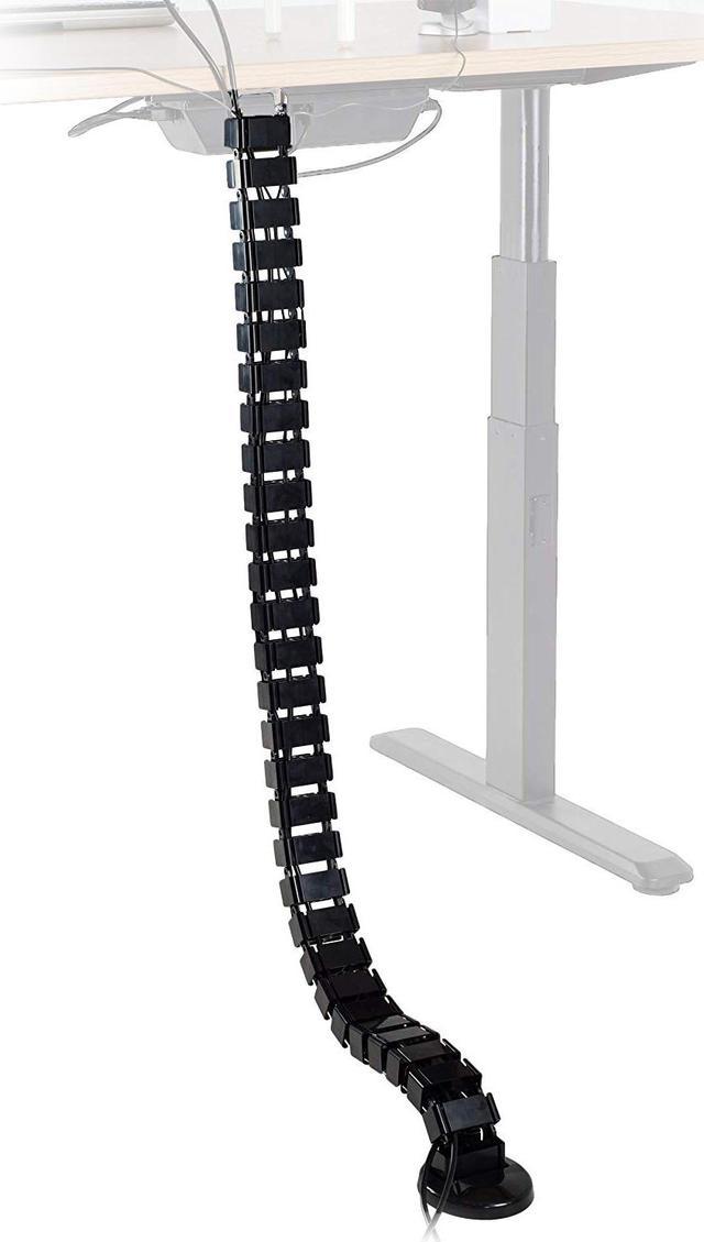 VIVO Vertebrae Cable Management Kit, Height Adjustable Desk Quad Entry Wire  Organizer, Black, DESK-AC01C