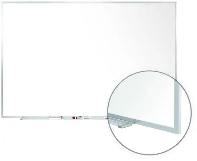 Alt view image 3 of 17 - Ghent M1-48-4 Magnetic Porcelain Whiteboard with Aluminum Frame - 96.5" x 48.5" - White Surface, Satin Aluminum Frame