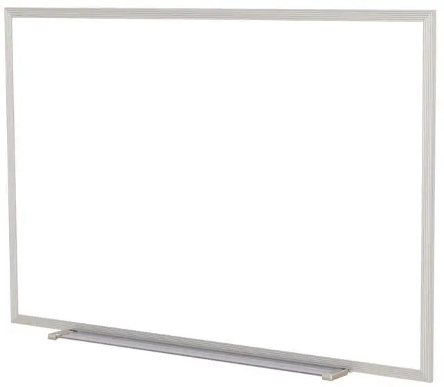 Alt view image 2 of 9 - Ghent M2-412-4 Non-Magnetic Whiteboard with Aluminum Frame - 144.63" x 48.47" - White Surface, Satin Aluminum Frame