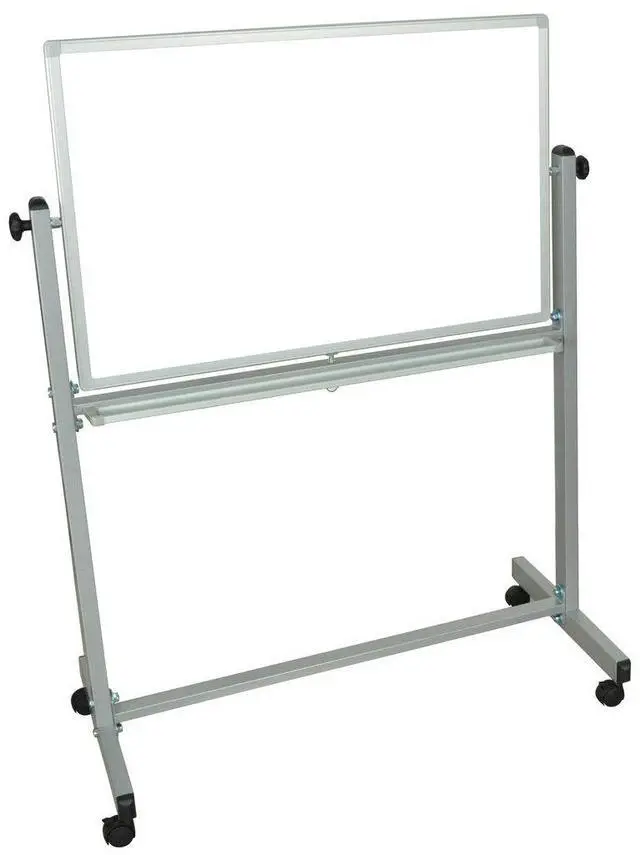 Alt view image 4 of 15 - Luxor Mobile 72"W x 40"H Dry Erase Double-Sided Magnetic Whiteboard with Aluminum Frame and Stand
