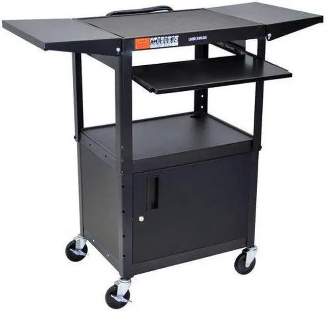 Alt view image 4 of 10 - Luxor AVJ42KBCDL Adjustable Height Cart
