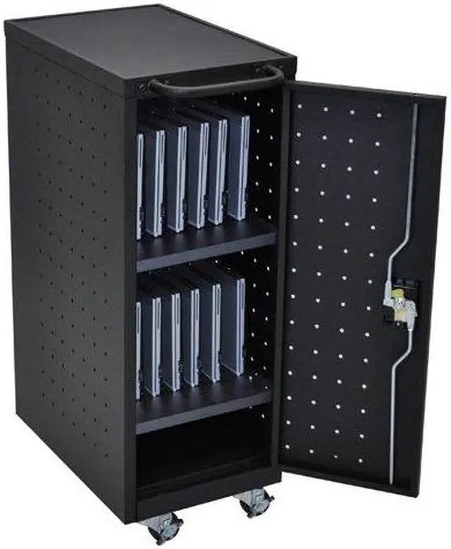Alt view image 3 of 19 - Luxor Black 12 Laptop Charging Cart Includes Electrical Outlets