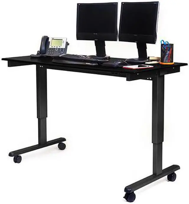 Alt view image 4 of 20 - Electric Standing Desk in Black (59 in. W x 29 in. D x 45 in. - 29 in. H)