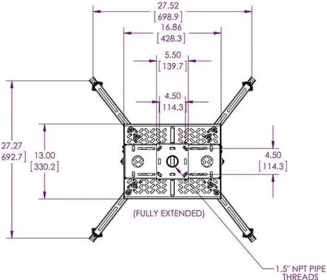 Alt view image 3 of 5 - Premier Mounts PBM-UNI Heavy Duty Universal Projector Mount Supporting up to 150 lb