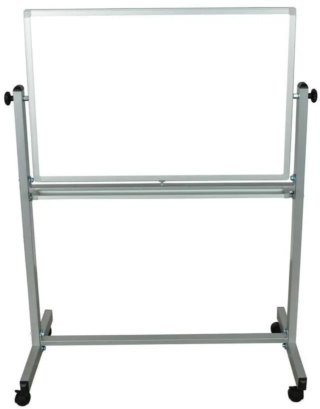 Alt view image 5 of 15 - Luxor Mobile 72"W x 40"H Dry Erase Double-Sided Magnetic Whiteboard with Aluminum Frame and Stand
