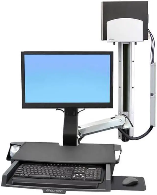 Alt view image 8 of 20 - Ergotron StyleView Multi Component Mount for CPU, Flat Panel Display, Mouse, Keyboard