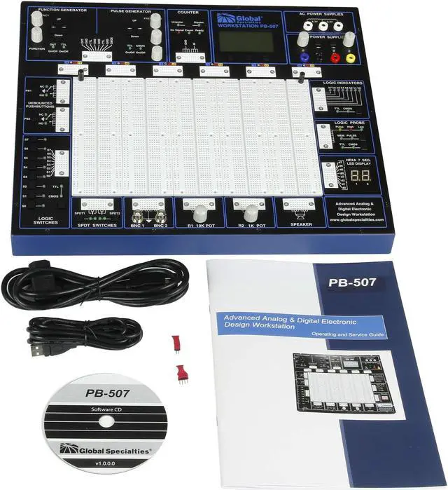 Alt view image 3 of 3 - Global Specialties PB-507 - Advanced Analog & Digital Electronic Design Trainer