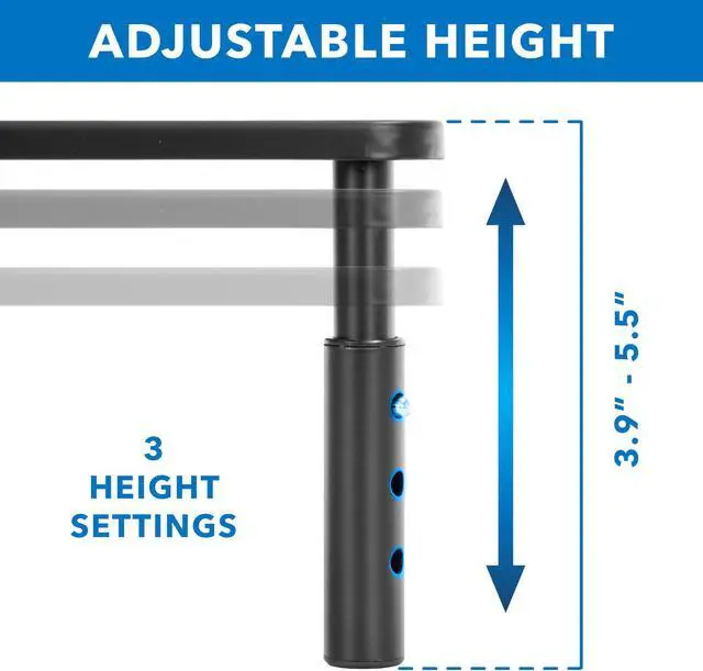 Alt view image 4 of 11 - Mount-It! Adjustable Monitor Riser Stand | 32" Max Screen Size | 44lbs Capacity