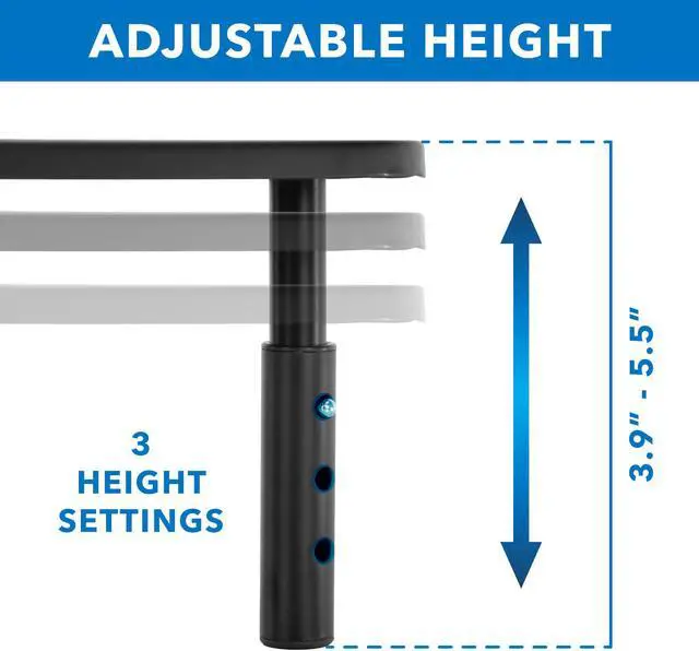 Alt view image 3 of 4 - Mount-It! Corner Monitor Riser Stand | 32" Max Screen Size | Height Adjustable