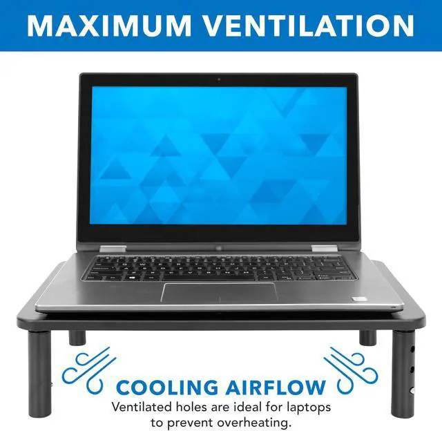 Alt view image 4 of 4 - Mount-it! Metal Monitor Stand Riser 2-Pack Fits 17"-32" Screens