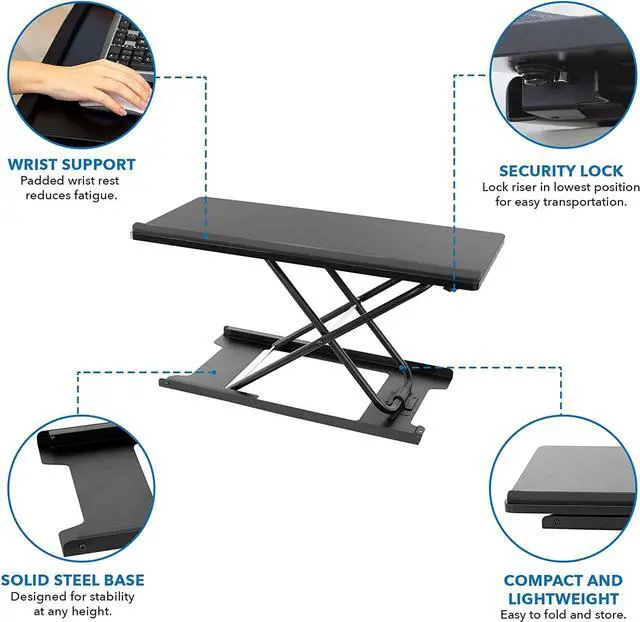 Alt view image 3 of 6 - Mount-It! Adjustable Height Gaming Keyboard Shelf | Standing 27" Extention