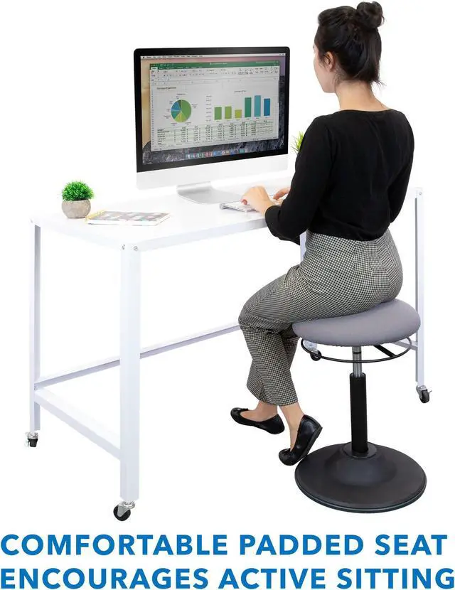 Alt view image 2 of 5 - Mount-It! Active Stools | Sit and Stand Swivel Padded Chair