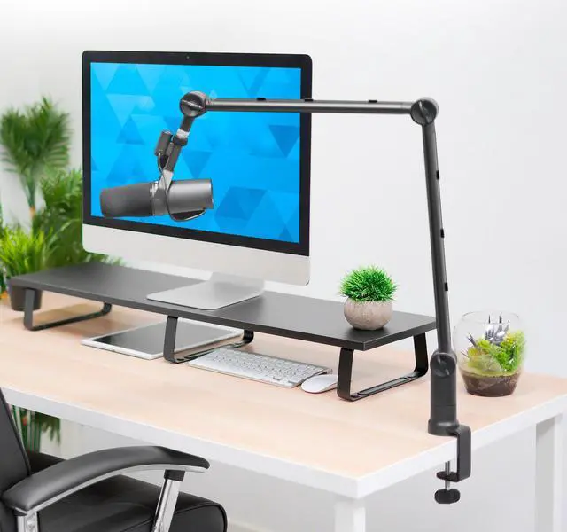 Alt view image 2 of 11 - Mount-It! Adjustable Microphone Boom Arm | Clamp Included | Podcast Microphone Holder